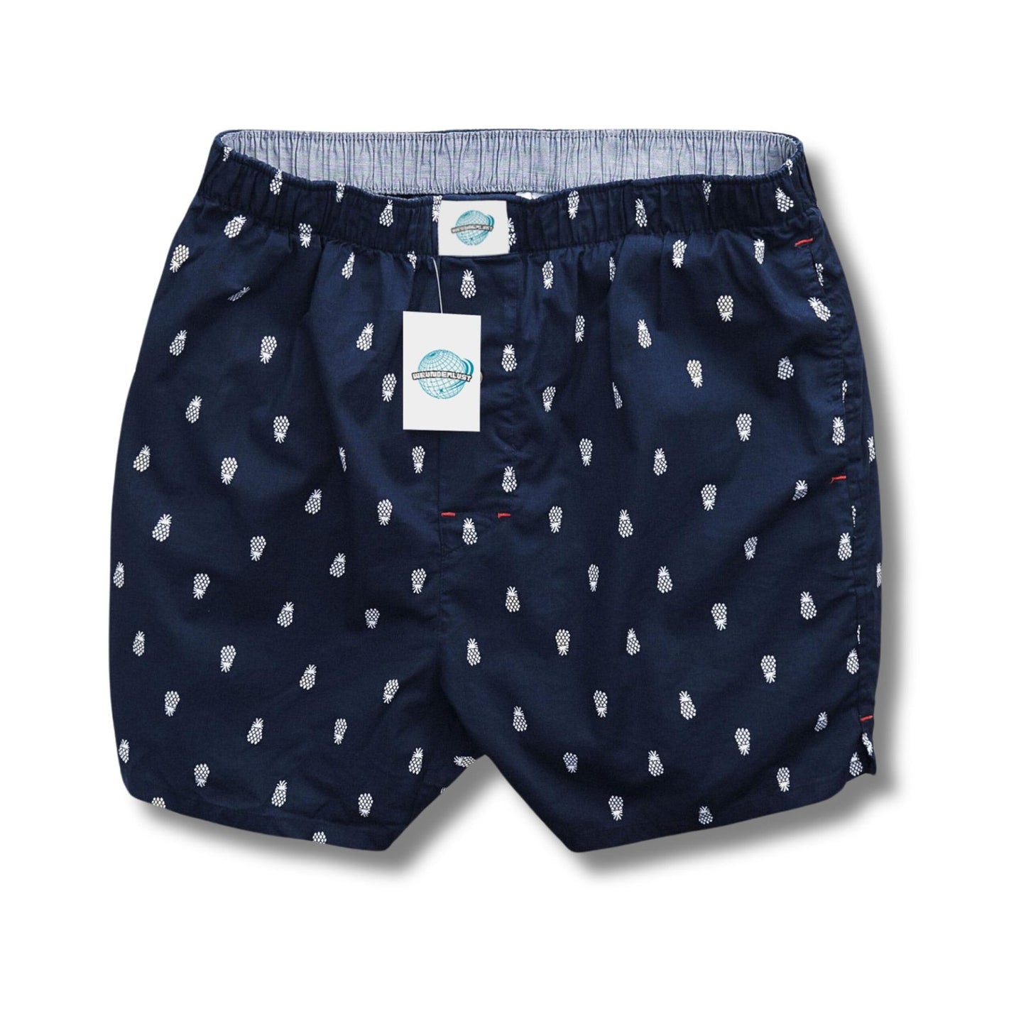 Weunderlust Woven Cotton Boxers with pocket, Pineaple, Printing, Navy