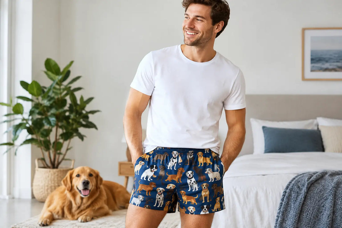 Dog Print Boxer Shorts That Refuse to Blend In