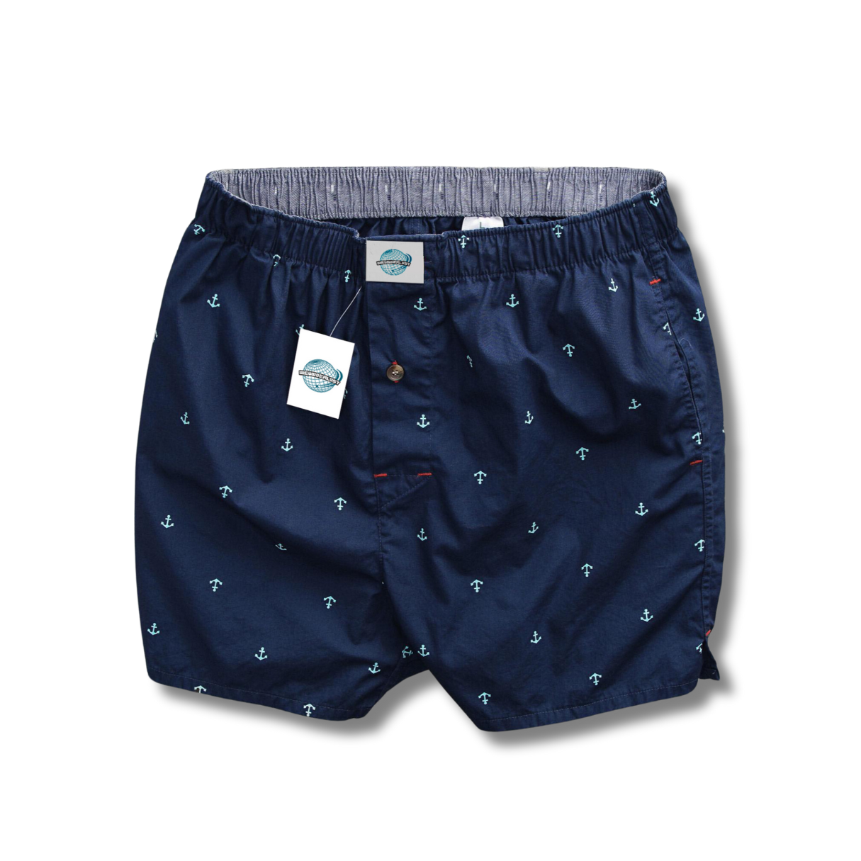 Ancherr Men's Woven Cotton Boxers- With Button Fly and Pockets