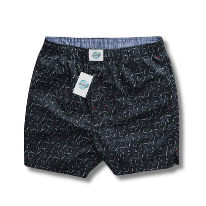 Weunderlust Woven Cotton Boxers with pockets, Laser beam, Black