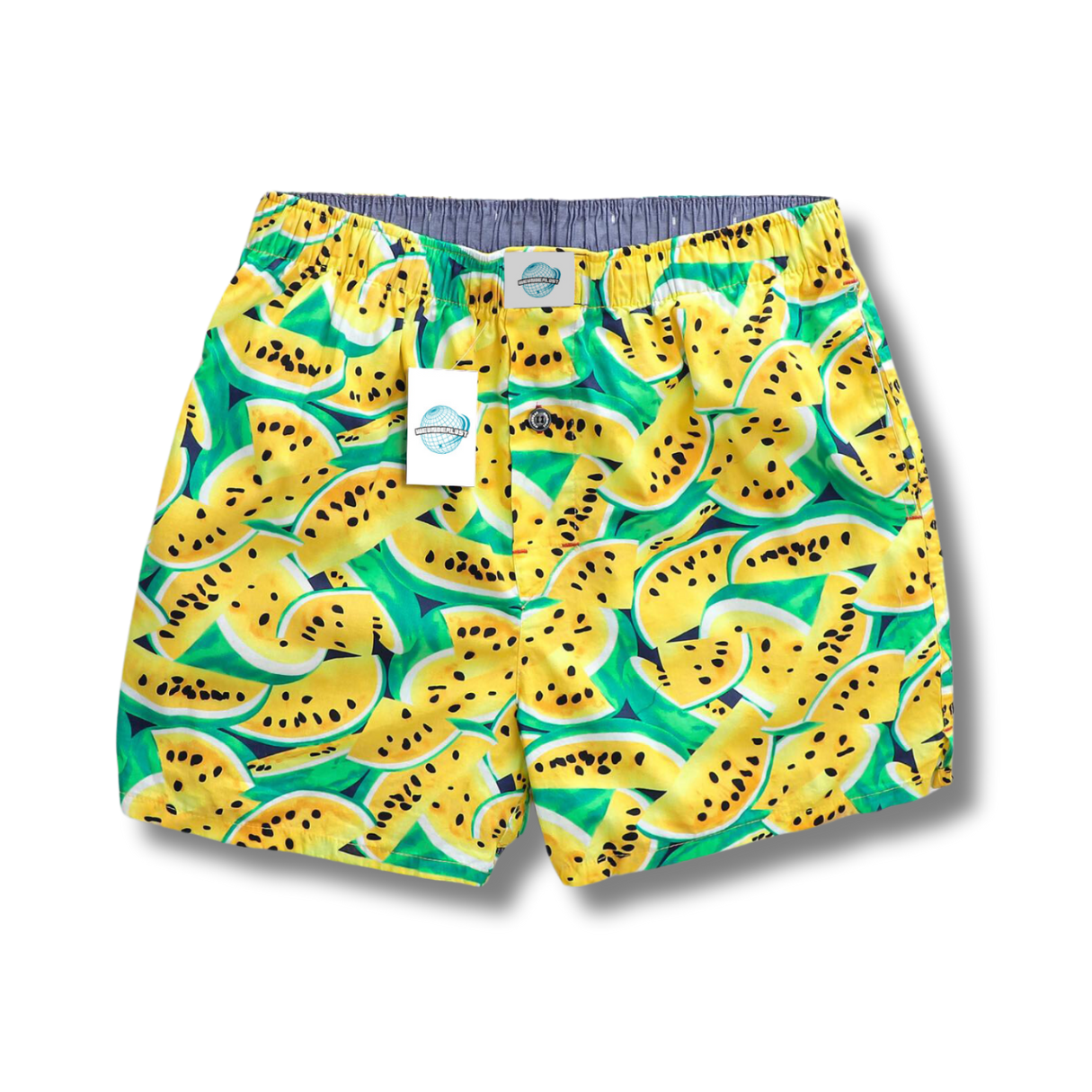 Woven Cotton Boxer with Pockets, Yellow Watermelon printing