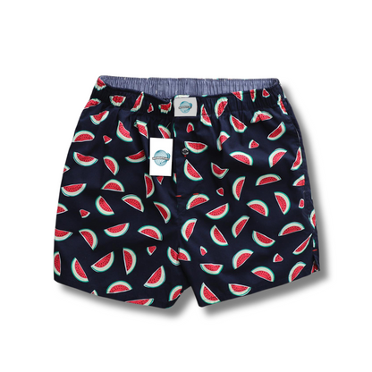 Woven Cotton Boxers with pockets in red watermelon style