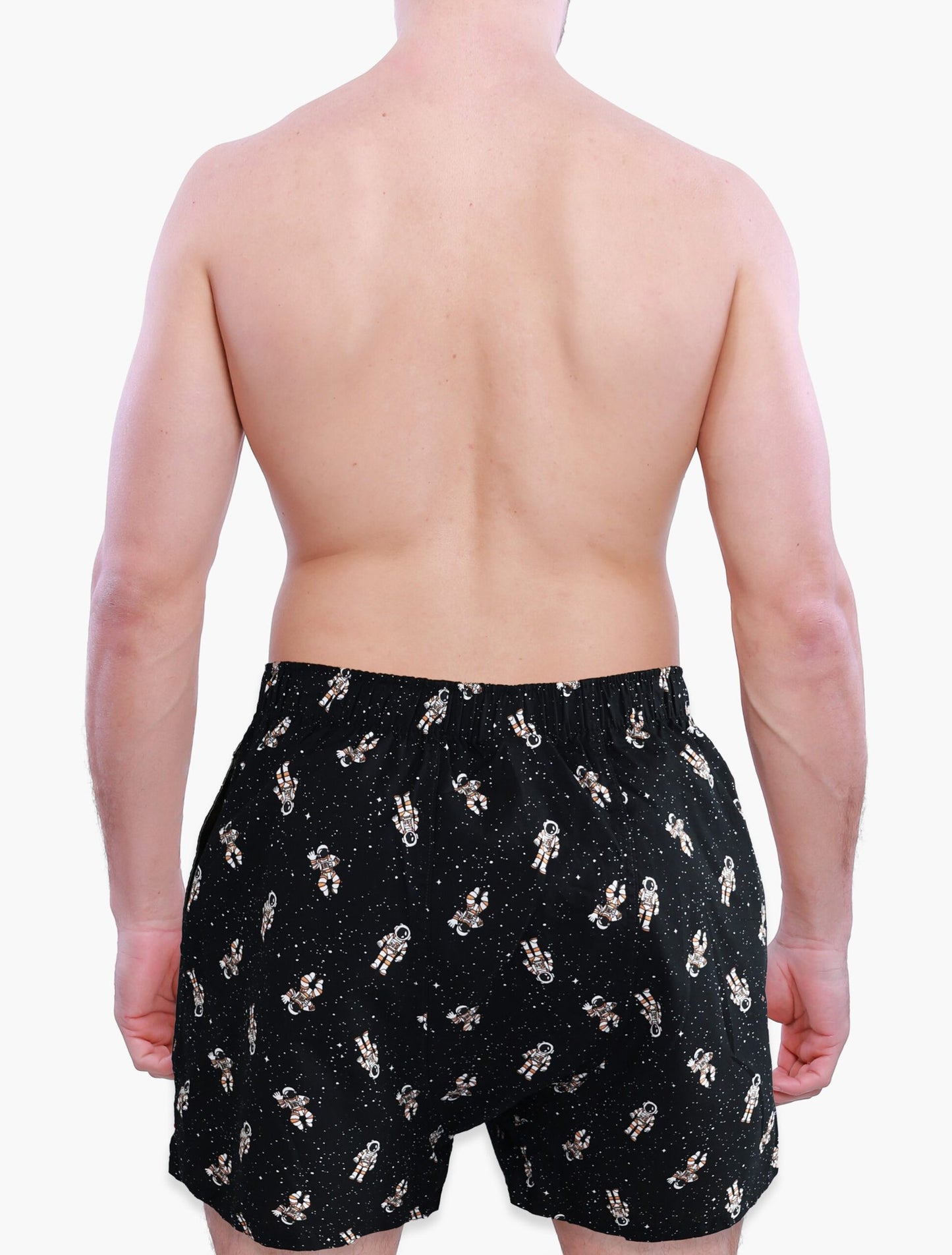 Astronaut Men's Woven Cotton Boxers -With Button Fly and Pockets