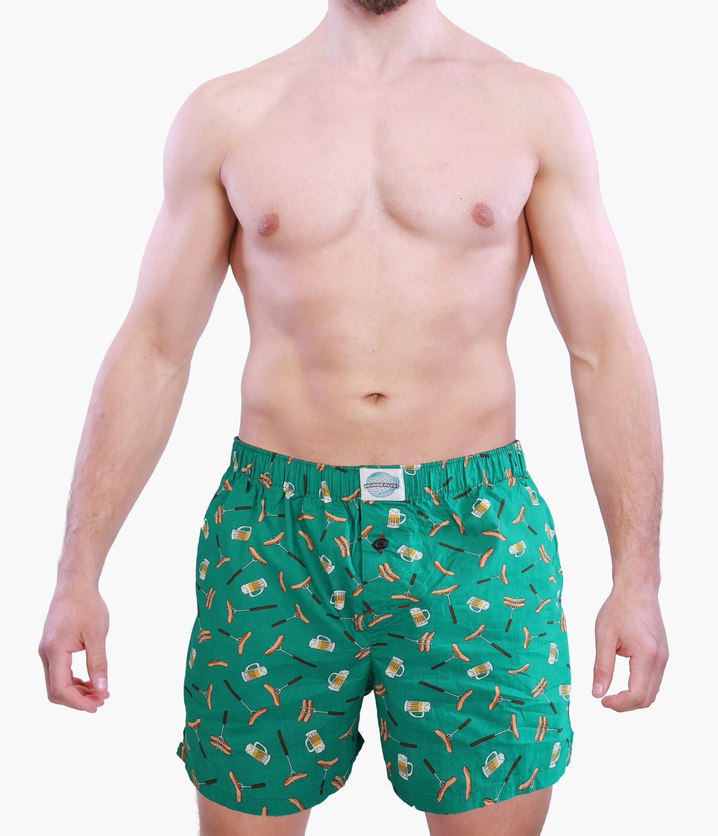 Cheers Men's Woven Cotton Boxers -With Button Fly and Pockets