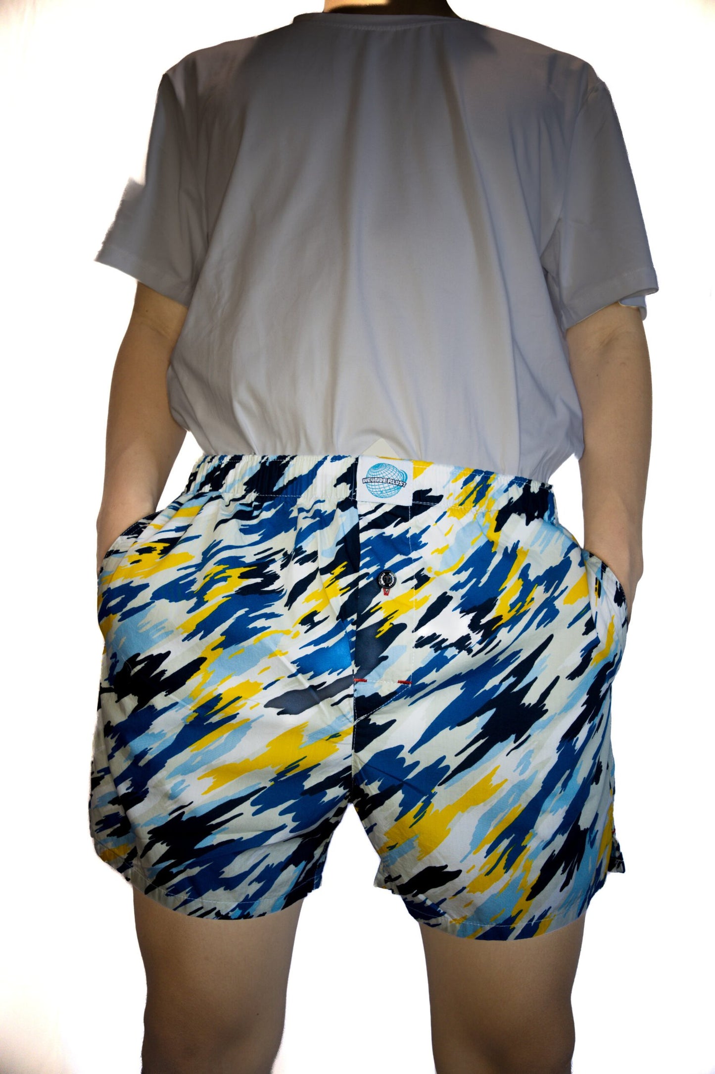 Camo Woven Men's Woven Cotton Boxers -With Button Fly and Pockets