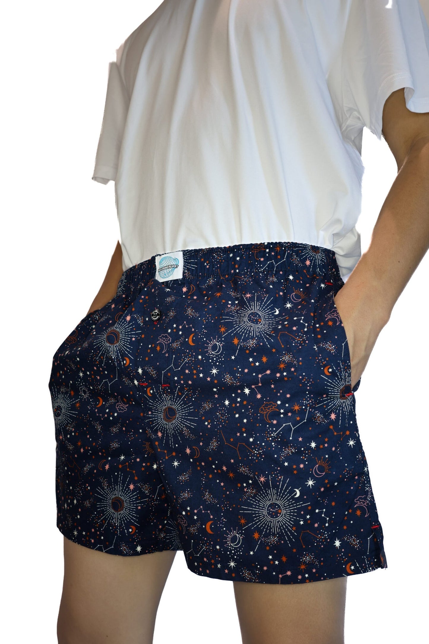 In The Star Men's Woven Cotton Boxers -With Button Fly and Pockets