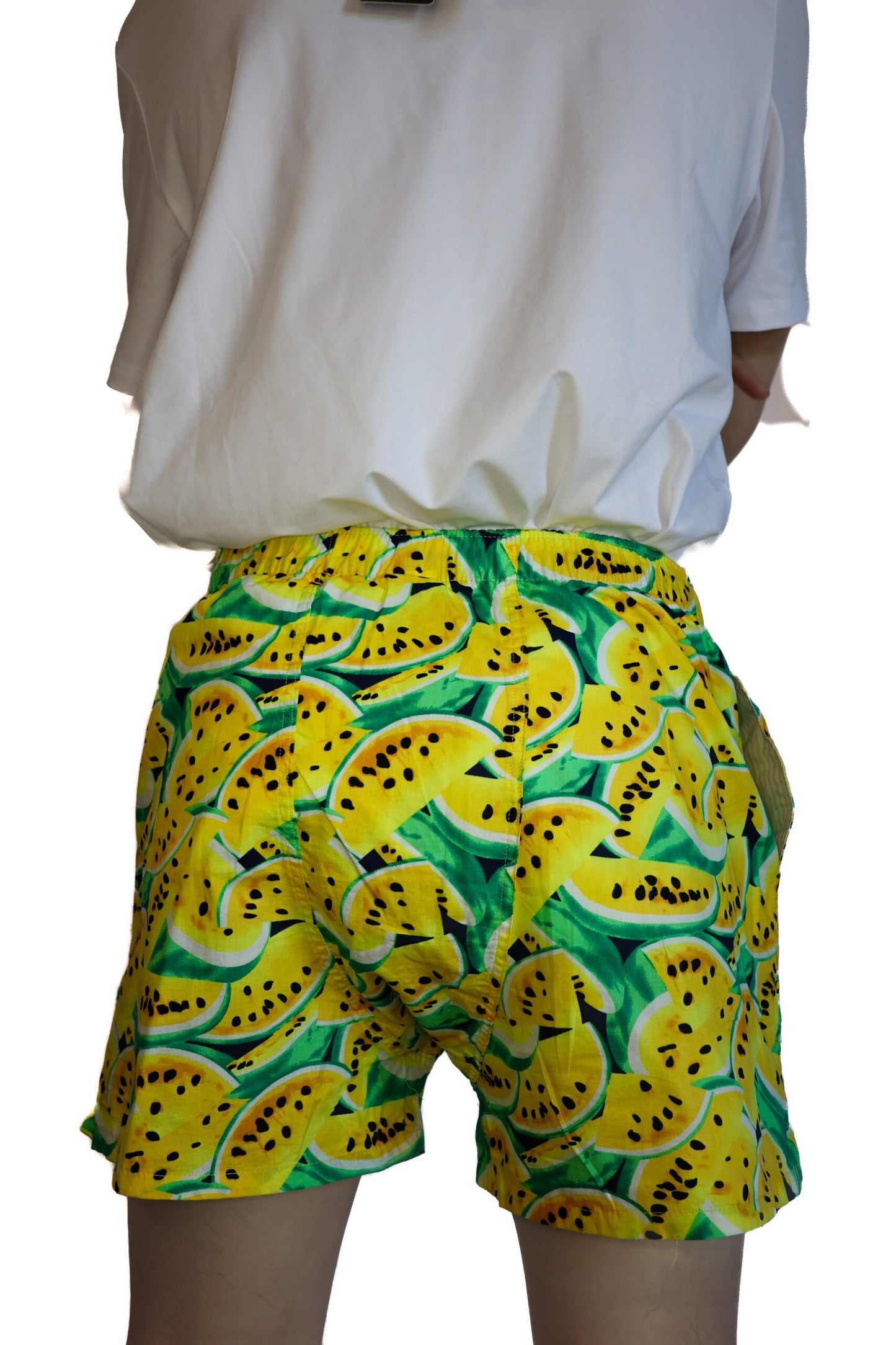 Melon Melon Men's Woven Cotton Boxers -With Button Fly and Pockets