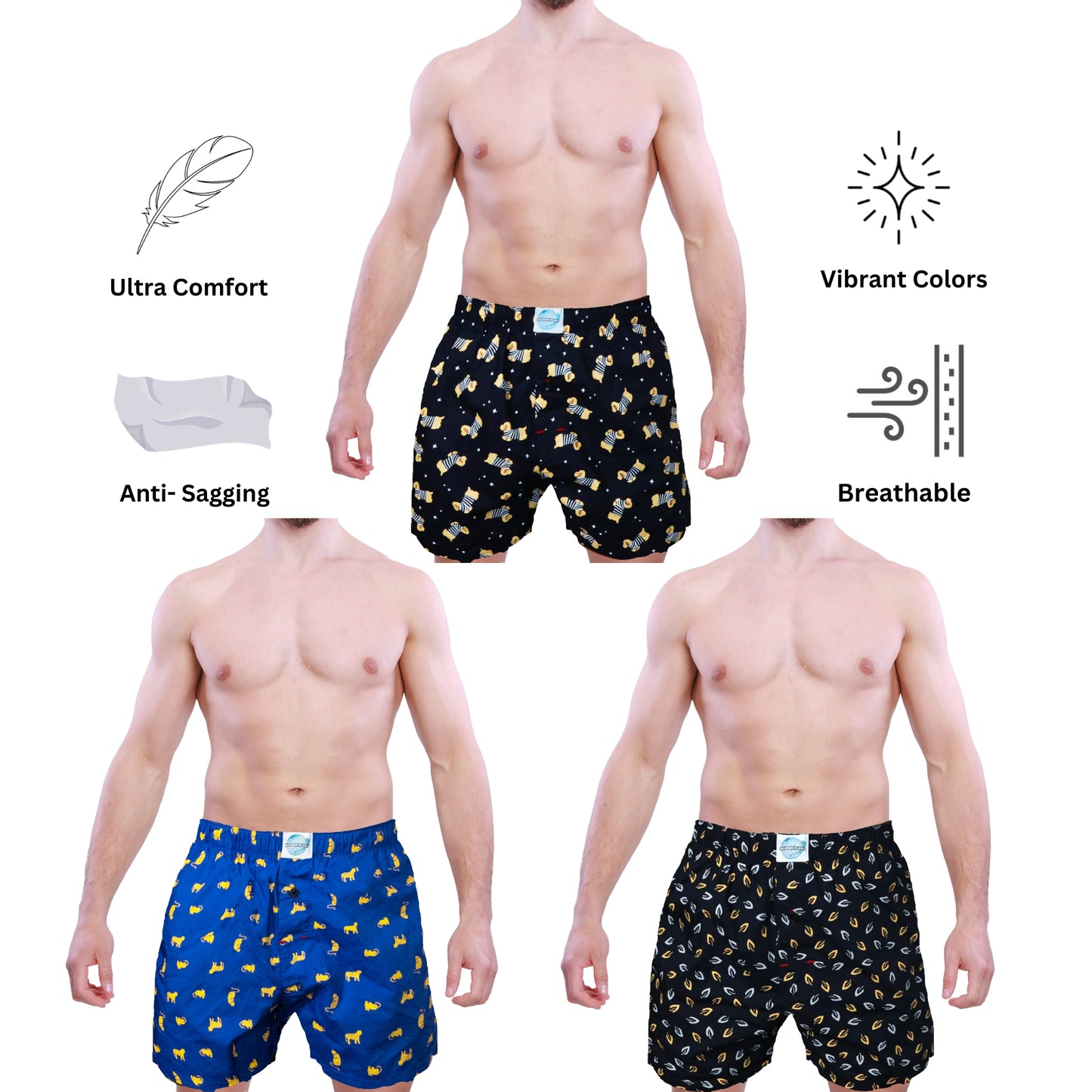 3-Pack Men's Boxer Shorts | Pockets