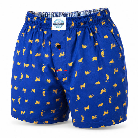 Weunderlust's Men's woven cotton boxer short with pockets and Cats prints