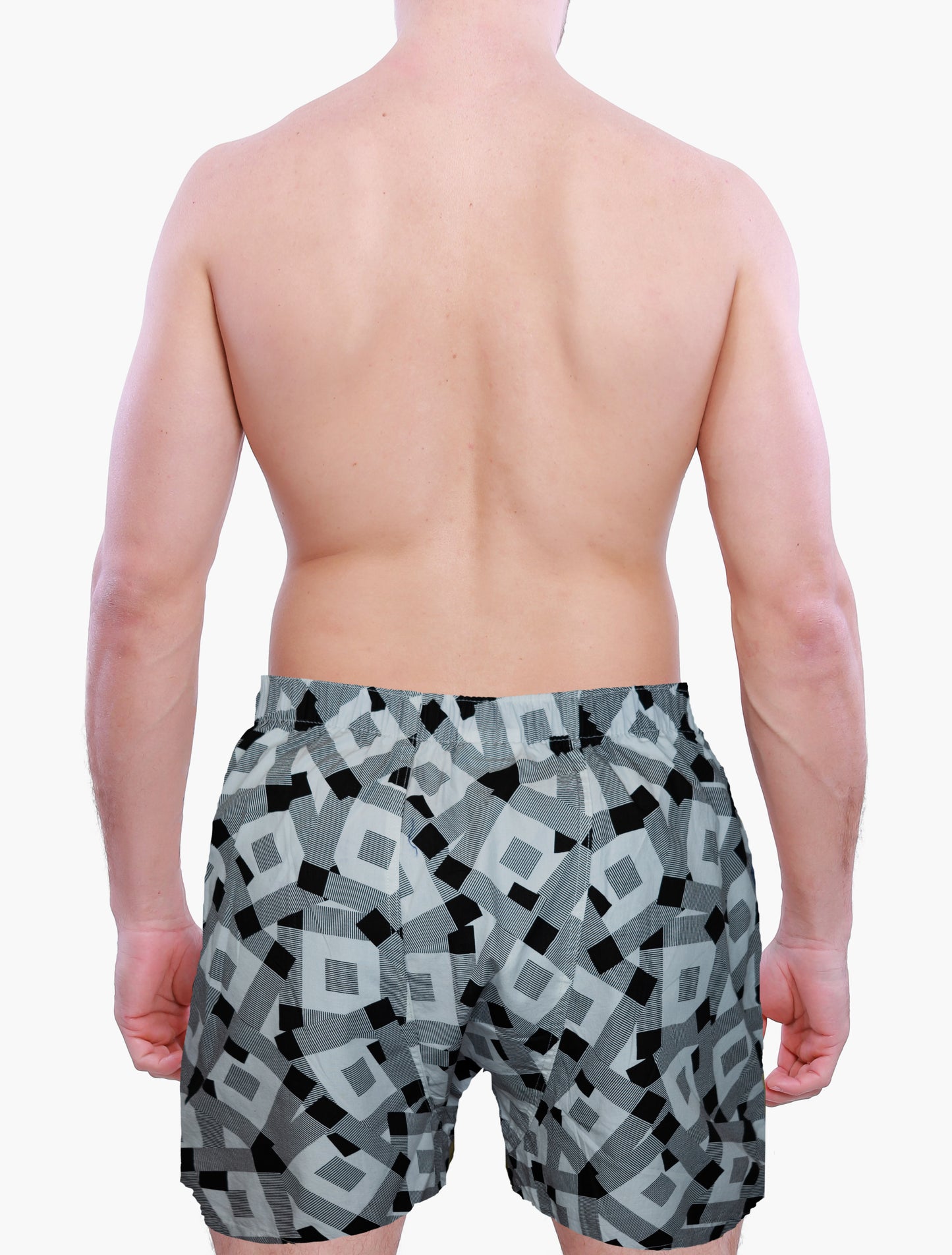 backside of model wearing Weunderlust's cotton boxers