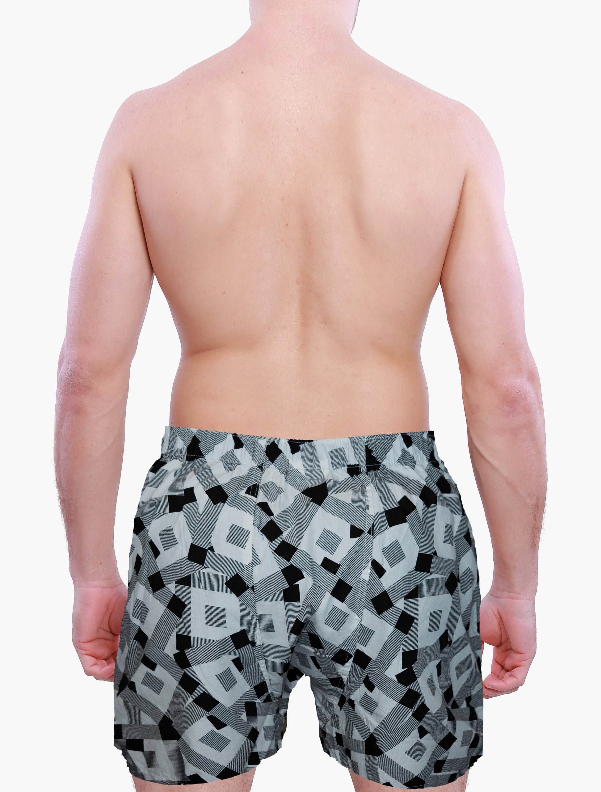 backside of model wearing Weunderlust's cotton boxers