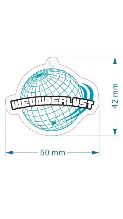 Weunderlust holographic keychain size