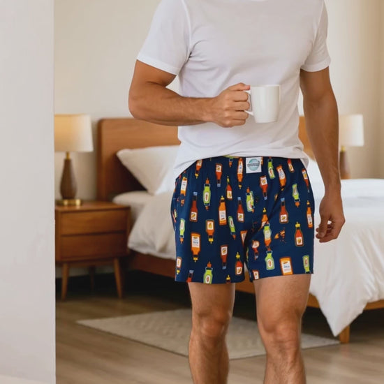 Video of male model in Weunderlust boxer shorts