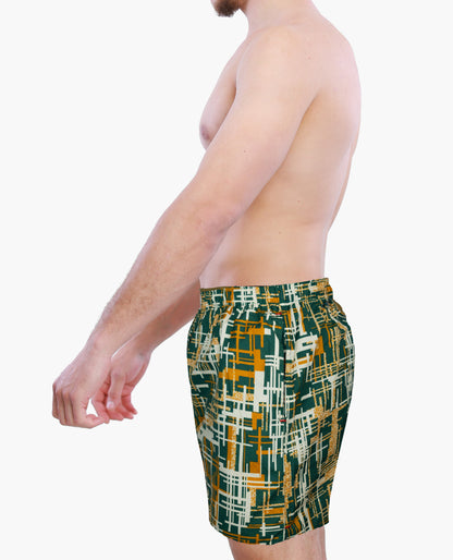 Golden Green Men’s underwear – Woven Cotton Boxers for men with Pockets and button fly